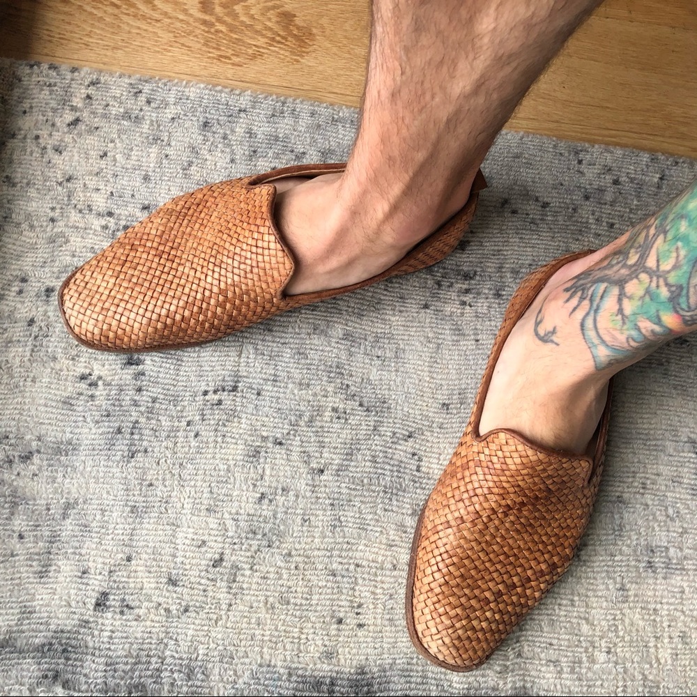 H.London woven leather slip on loafers US 10